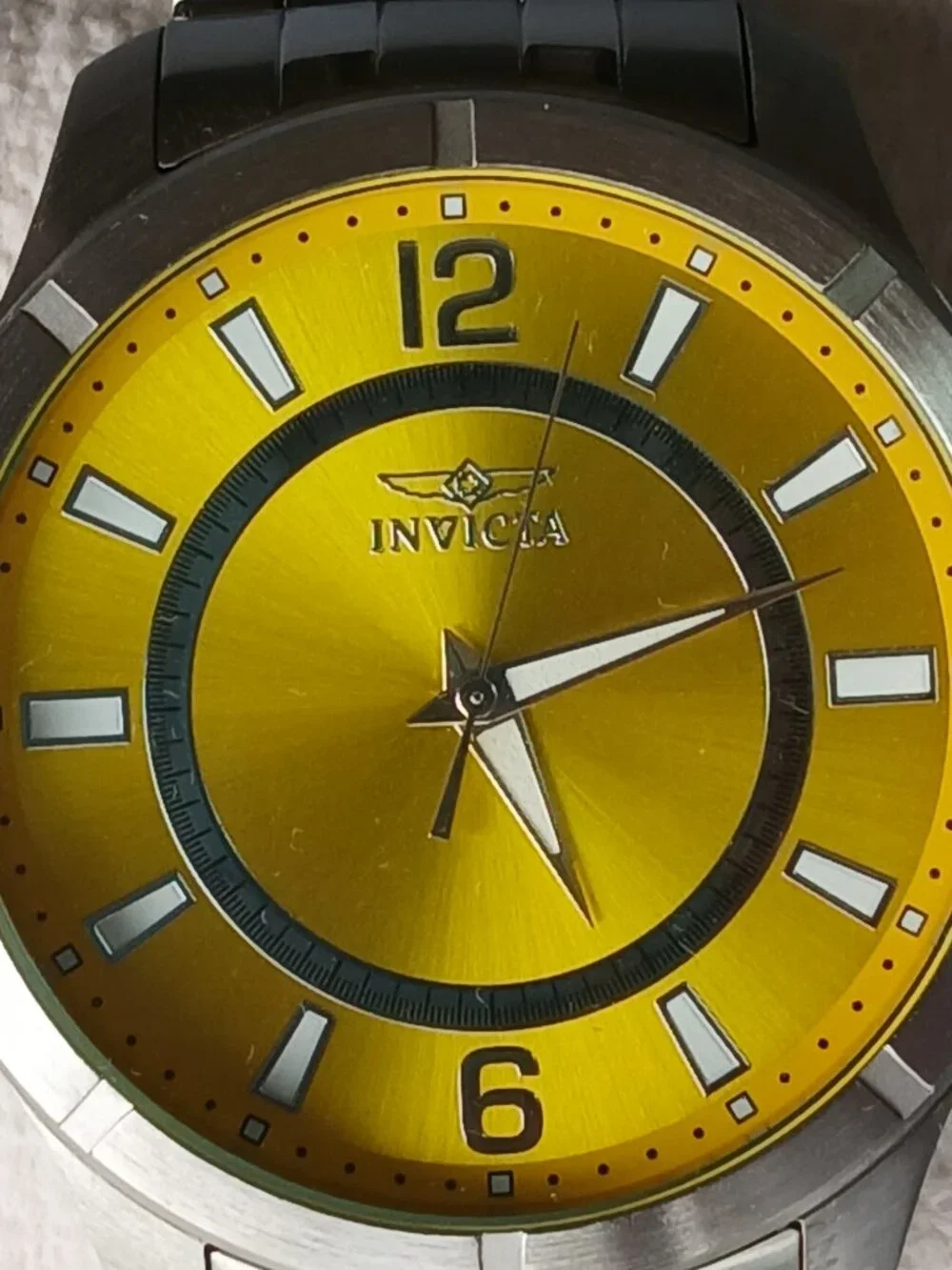 Invicta Watch Yellow Face Stainless Steel